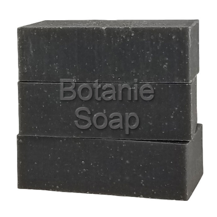 stacked bars of black tea tree soap from botanie soap