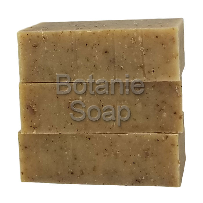stack of oatmeal spice soap bars