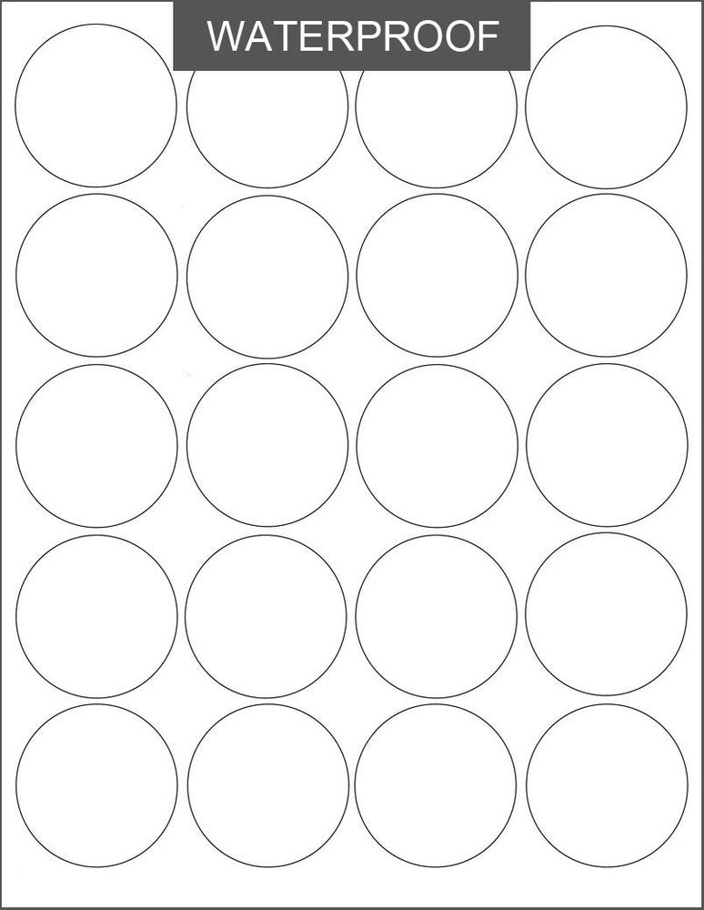 blank waterproof circle sheet labels