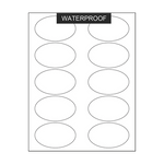 waterproof large blank oval sheet labels