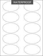 waterproof large oval blank sheet labels