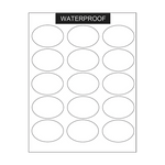 small oval waterproof blank sheet labels